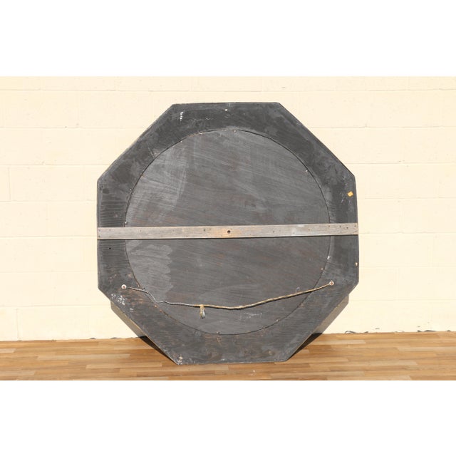 Vintage 1970s Hollywood Regency Octagonal Bamboo & Mother-of-Pearl Wall Mirror For Sale - Image 17 of 18