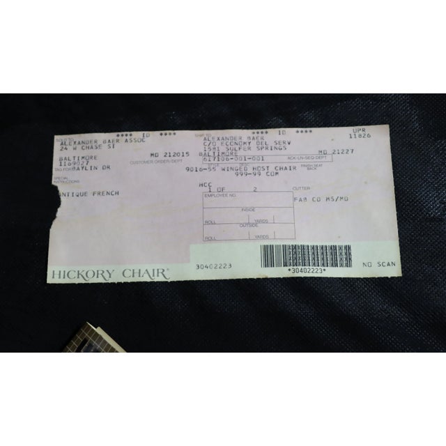 French Pair Hickory Chair Co French Style Wing Host Armchairs For Sale - Image 3 of 8