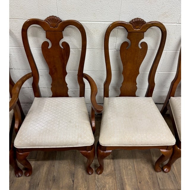 Late 20th Century Vintage Universal Furniture Queen Anne Style Dining Chairs - Set of 5 For Sale - Image 5 of 14