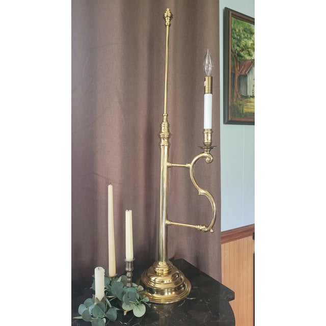 Metal Vintage Wildwood Solid Brass Table Lamp | Traditional Designer Lighting | Ralph Lauren Inspired For Sale - Image 7 of 10