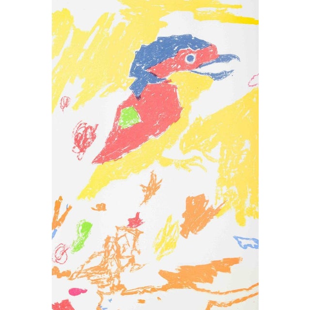 Contemporary Jens Peter Helge Hansen, Colorful Composition with Animals, 1986, Lithograph For Sale - Image 3 of 6