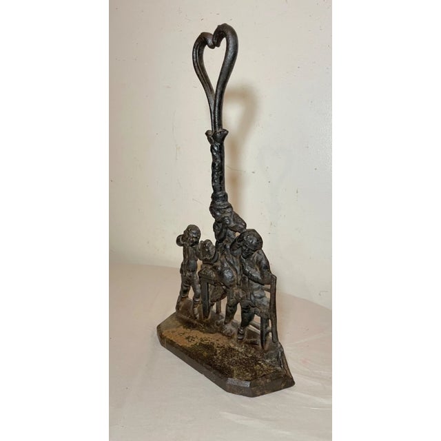 Large Rare Antique Dagreen 19th Century Cast Iron Goose Is Dead Figural Doorstop For Sale - Image 12 of 12