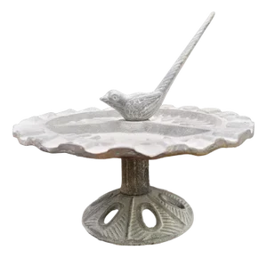 Cast Iron Bowl with Bird Sundial