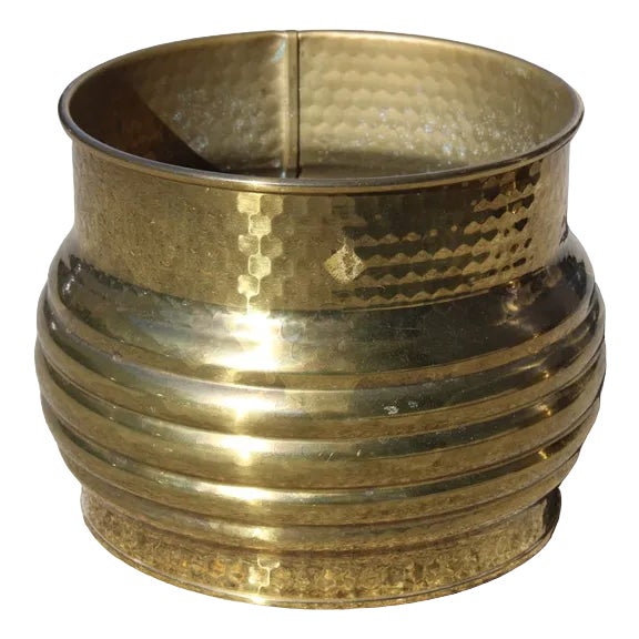 Round Solid Brass Plant Holder, Italy, 1970s For Sale
