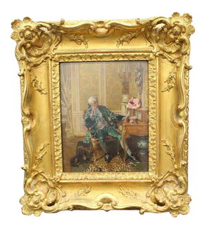 1970s Victorian Style Figurative Interior Scene Oil Painting by Talbot Hughes