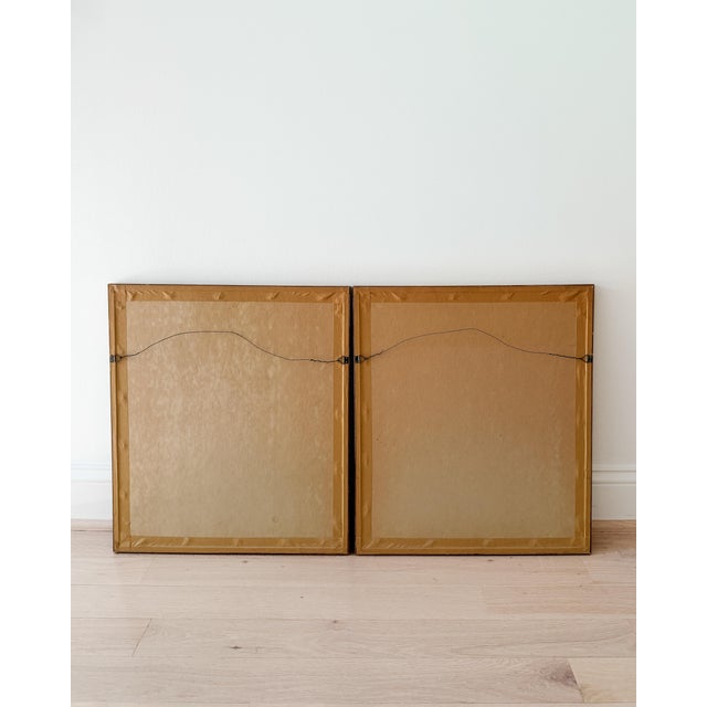 Pair of Green Framed Thai Rubbing-Style Wall Art For Sale - Image 4 of 4