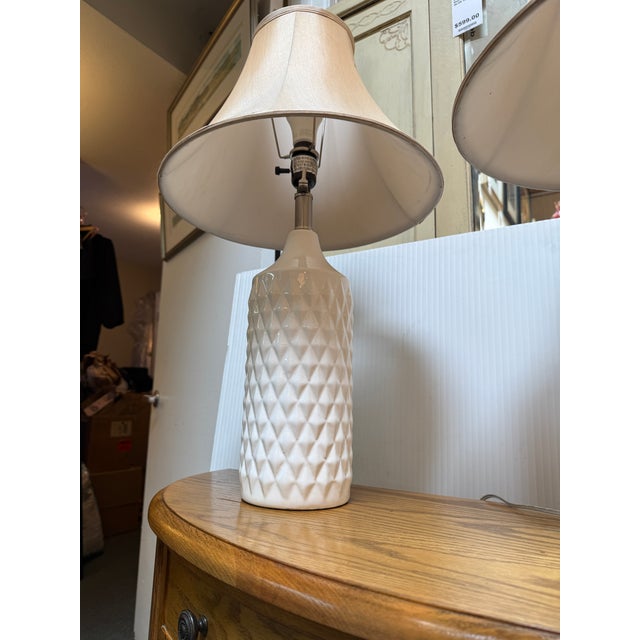 Catalina Lighting Quilted Table Lamps, Pair For Sale In San Francisco - Image 6 of 12