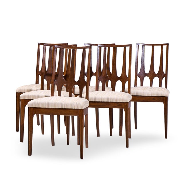 Mid-Century Modern Broyhill Brasilia Mid Century Walnut Dining Chairs - Set of 6 For Sale - Image 3 of 10