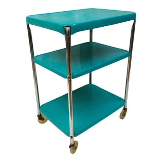 Mid-Century Metal Rolling Bar Cart For Sale