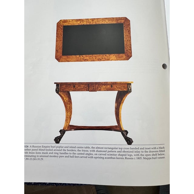 Chestnut 1990s Russian Empire Burl Popla Inlaid CenterTable For Sale - Image 8 of 8
