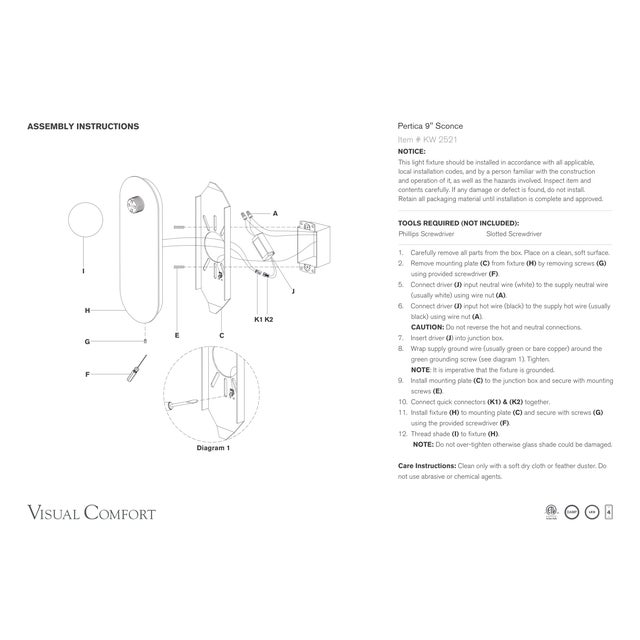 Visual Comfort Kelly Wearstler for Visual Comfort Signature Pertica 9" Sconce in Mirrored Antique Brass with Alabaster For Sale - Image 4 of 4