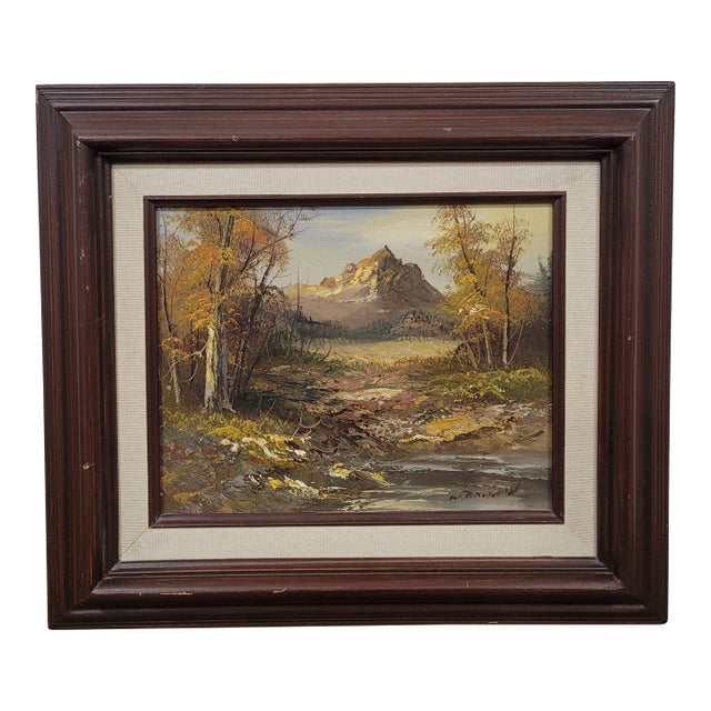 Mid 20th Century Mountain Landscape Oil Painting For Sale