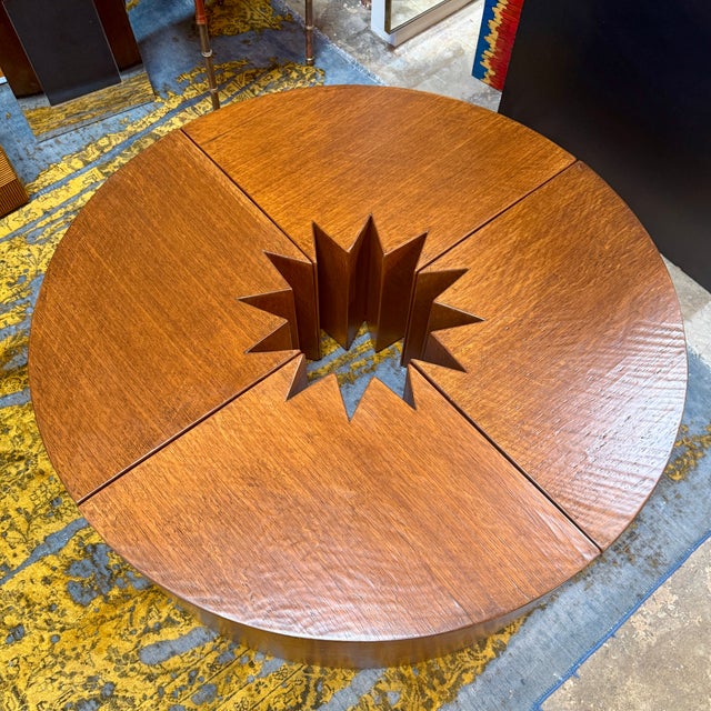 Rare Modular "Quadrifoglio" Coffee Table in Carved Oak by Giuseppe Rivadossi, 1970s For Sale - Image 12 of 16