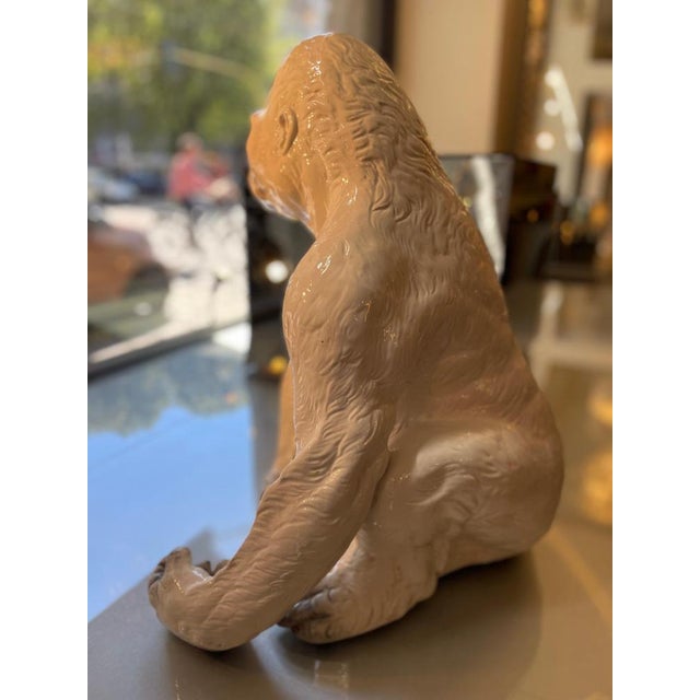 Seated Gorilla Sculpture in White Ceramic by Ronzan, 1950s For Sale - Image 13 of 18