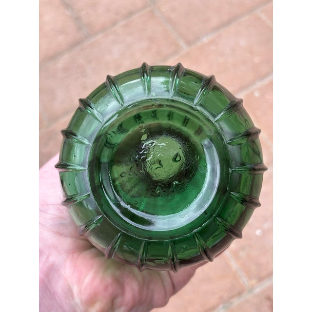 1960s 1960s Small Empoli Green Ribbed Empoli Bottle For Sale - Image 5 of 5