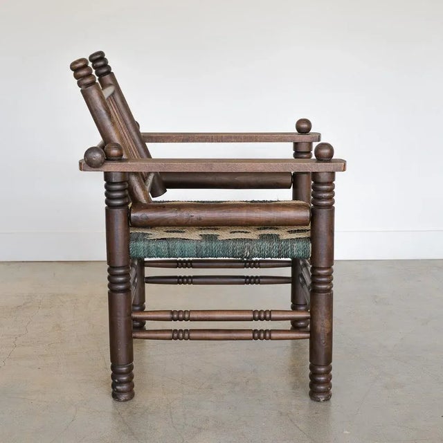 1940s Pair of 1940s Oak and Woven Lounge Chairs by Charles Dudouyt For Sale - Image 5 of 12