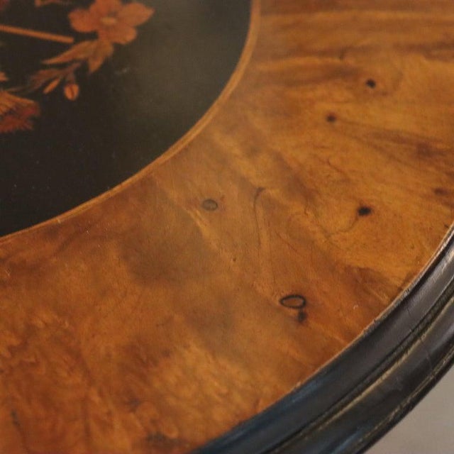 Pair Antique Renaissance Revival Ebonized & Inlaid Walnut & Burl Stands C1890 For Sale - Image 14 of 14