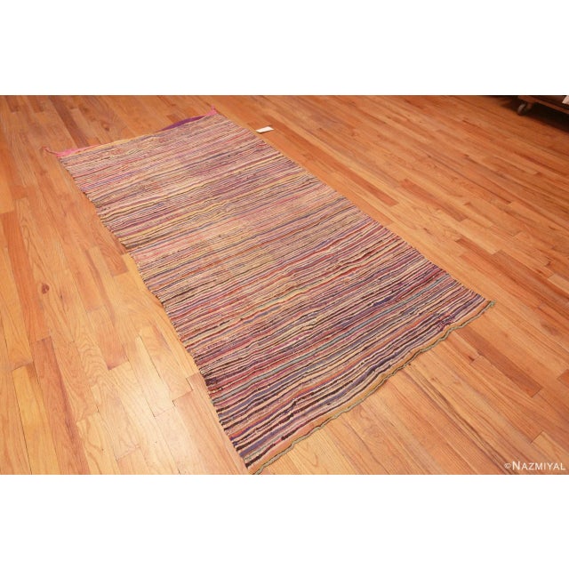 Beautiful Tribal Vintage Moroccan Striped Kilim Rug, Country of origin: Morocco, Circa date: Vintage