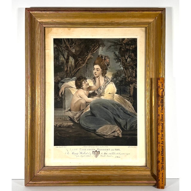Antique Framed Mezzotint Lady Elizabeth Herbert & Son For Sale - Image 16 of 17