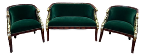Empire Style Living Room Sofa and Armchairs, Set of 3
