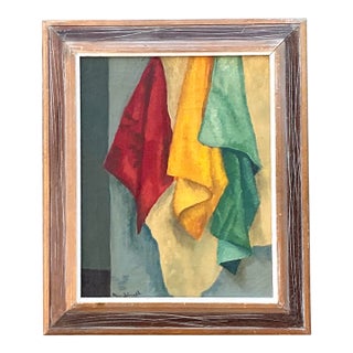 Vintage Original Still Life Oil Painting on Canvas For Sale