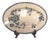 Antique French Terre De Fer Oval Plate with Blue Nasturtiums, 1880 For Sale