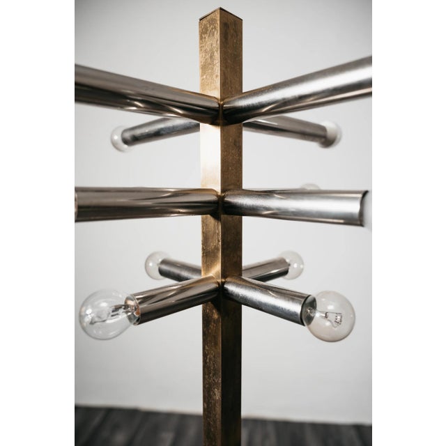 Brass 12-Light Floor Lamp in the style of Gaetano Sciolari, 1970ss For Sale - Image 6 of 8