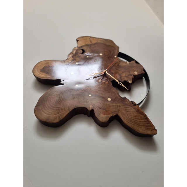 2020s Half Moon - One-of-a-Kind Handcrafted Driftwood Wall Clock Sculpture For Sale - Image 5 of 14