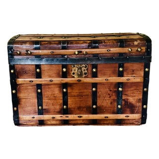 Antique Jenny Lind Steamer Trunk- Chest For Sale