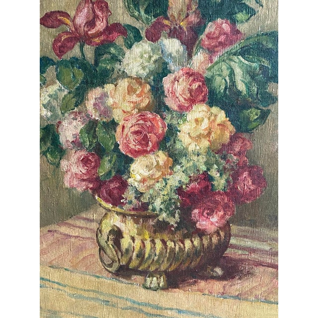 Post Impressionist Large Post-Impressionist Floral Still Life Oil Painting by Mischa Askenazy For Sale - Image 3 of 5