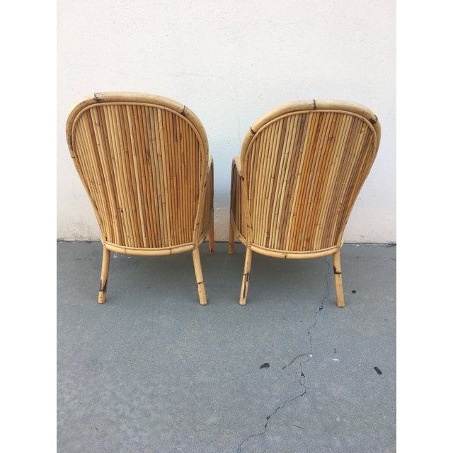 Willow and Reed Pair of Henry Olko Henry Olko for Willow & Reed Tait Pair of Side Chairs. Bamboo, Willow and Upholstery. For Sale - Image 4 of 6