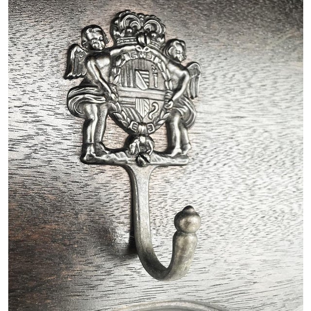 Black Stylish Wooden Shelf with Hooks in Oak, 1970s For Sale - Image 8 of 13