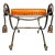 Mid 20th Century Vintage Gray Steel Bench With Gold Tassels and Leather Seat For Sale - Image 5 of 11