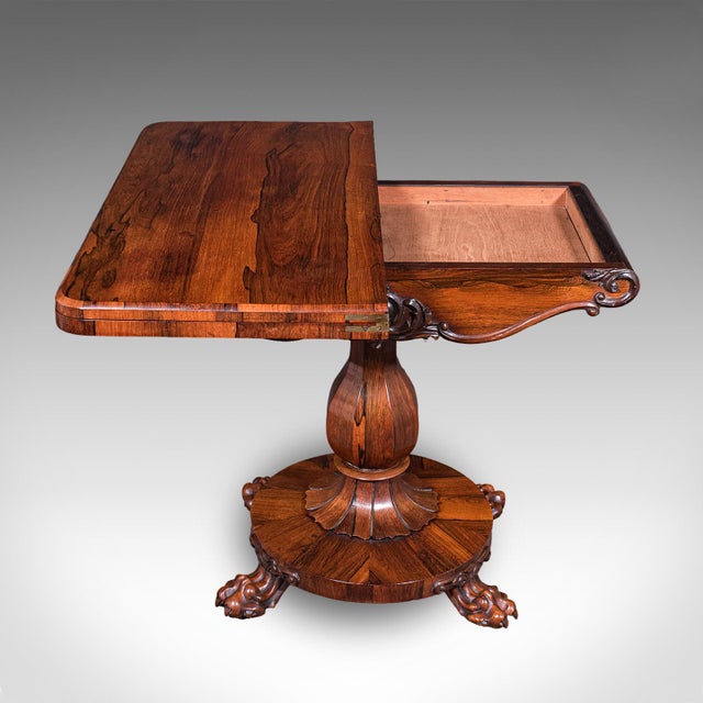Antique Club Lounge Poker Table, English, Parlour Games, Cards, William Iv, 1835 For Sale - Image 4 of 12