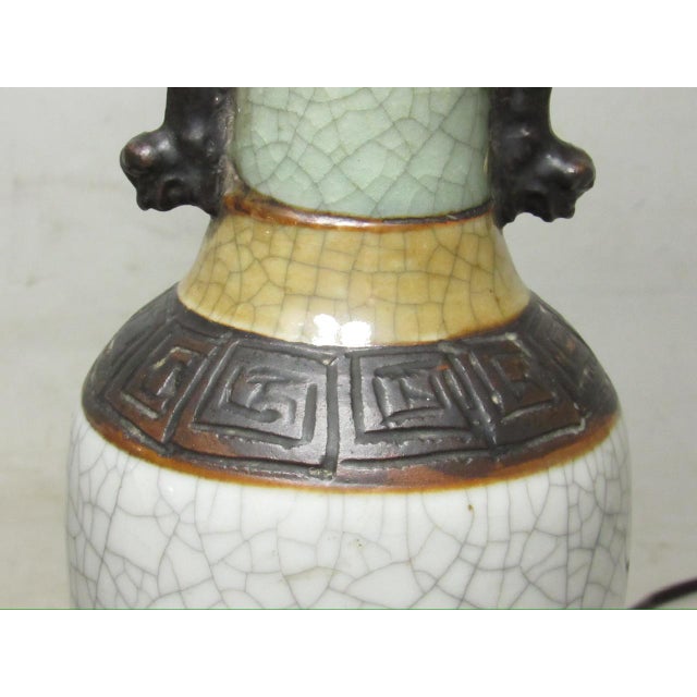 Pair of Chinese Crackle Glaze Lamps For Sale - Image 14 of 16