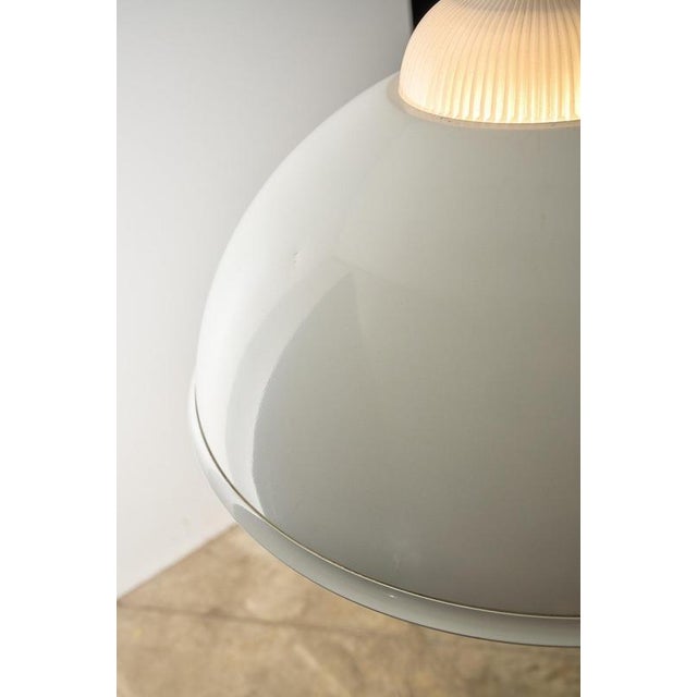 Gold Minimalist White Metal Pendant with Ribbed Glass Top from Metalarte, 1980s For Sale - Image 8 of 12