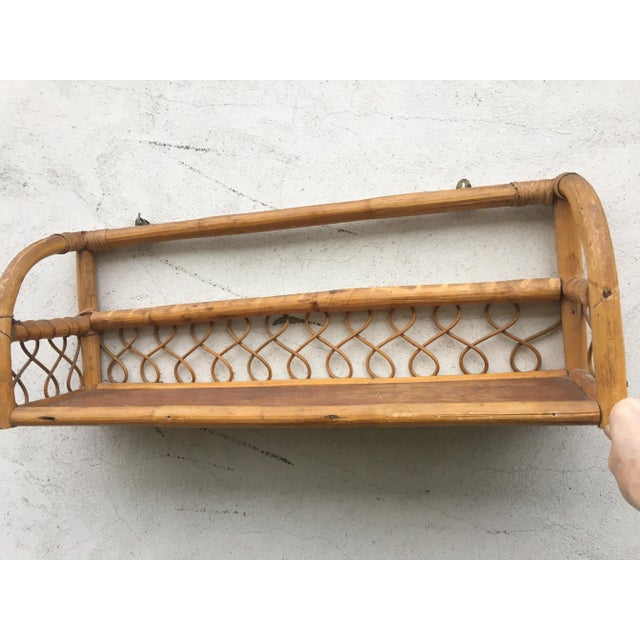 Vintage Rattan Hanging Shelf, 1970s For Sale - Image 3 of 18