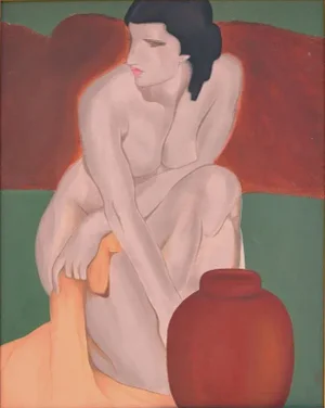 1980s Figurative Nude Oil Painting