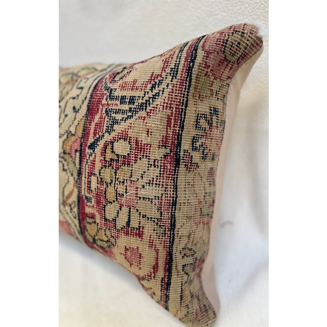 Mid 19th Century Pillow Upholstered With Antique Rug For Sale - Image 5 of 8
