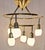 Metal Vintage Ceiling Lamp with Spiral Brass Frame and 6 Opaque White Glass Shades, 1990s For Sale - Image 7 of 7