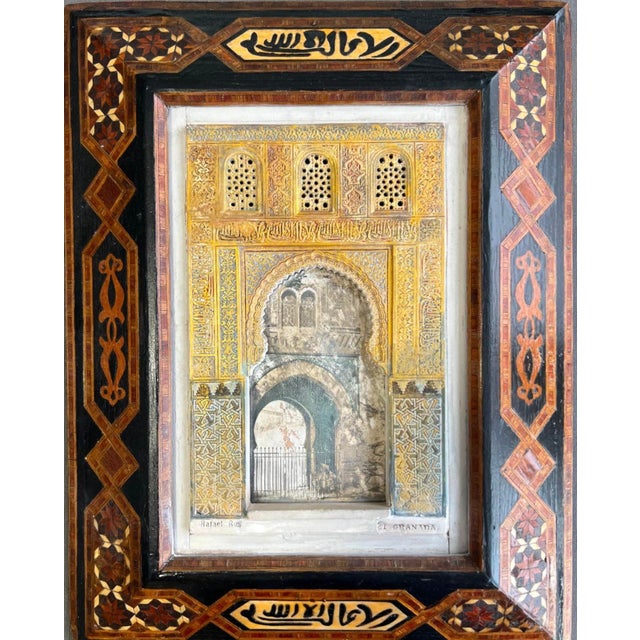 Yellow The Alhambra in Polychrome Plaster by Rafael Rus, 1920 For Sale - Image 8 of 9