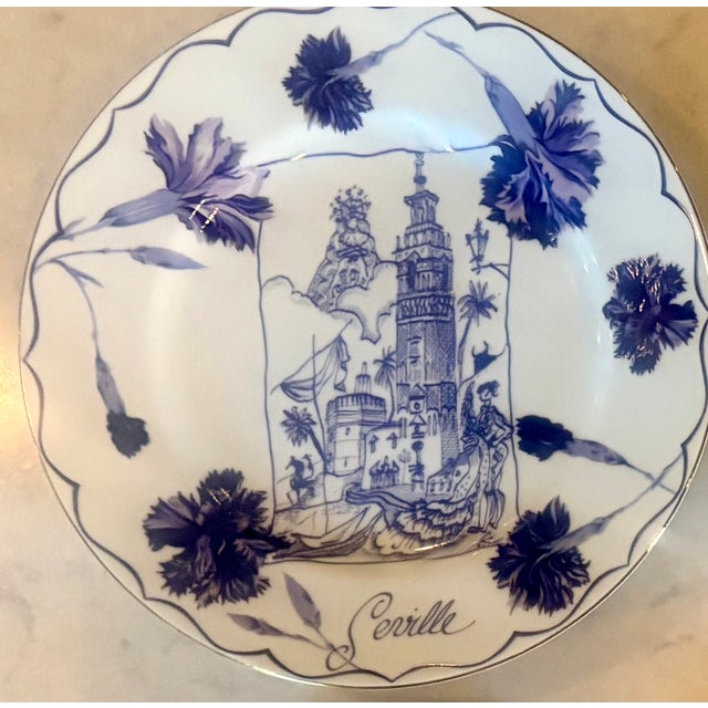 2000 - 2009 Complete Set of 6 Christian Lacroix "Cartes Postales" Porcelain Salad Plates For Sale - Image 5 of 9