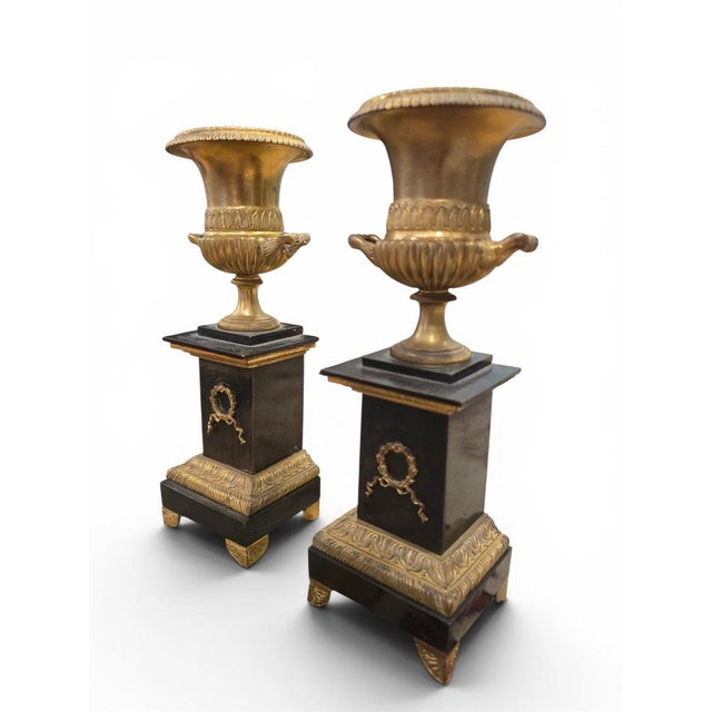 Antique Gilt and Patinated Bronze Vases, 1880, Set of 2 For Sale - Image 6 of 11