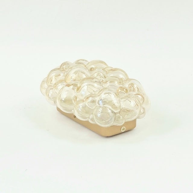 Metal Mid-Century Modern Amber Bubble Glass Wall Lamp by Helena Tynell for Limburg, Germany, 1960s For Sale - Image 7 of 9