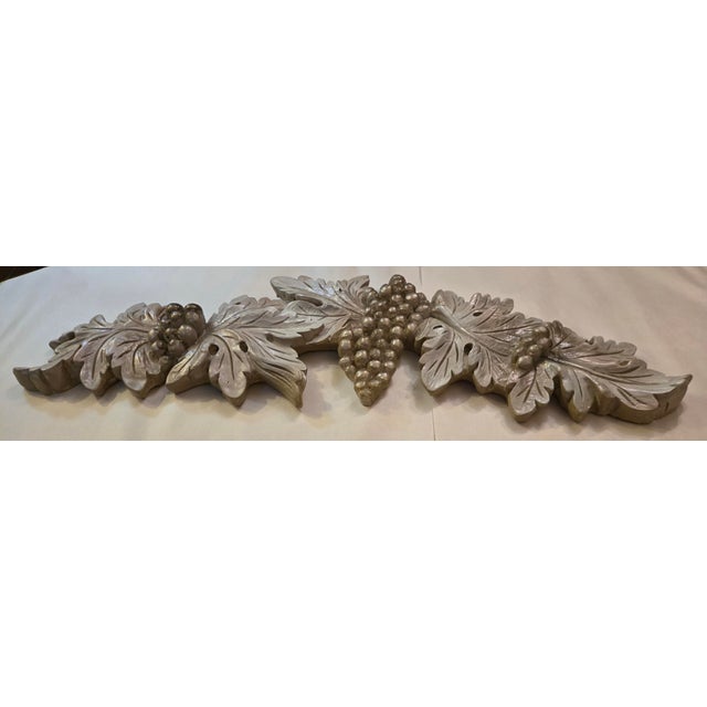 Beige Vintage Resin Grapevine Swag Wall Art, Decorative Wall Palque For Sale - Image 8 of 10