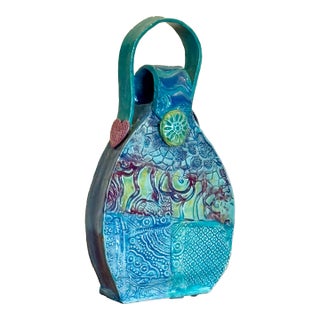 Hand Built Sculptural Ceramic Vessel Signed/Dated For Sale