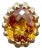 42 Carat Natural Oval Citrine Cocktail Ring in 14 Karat Yellow Gold, Estate For Sale