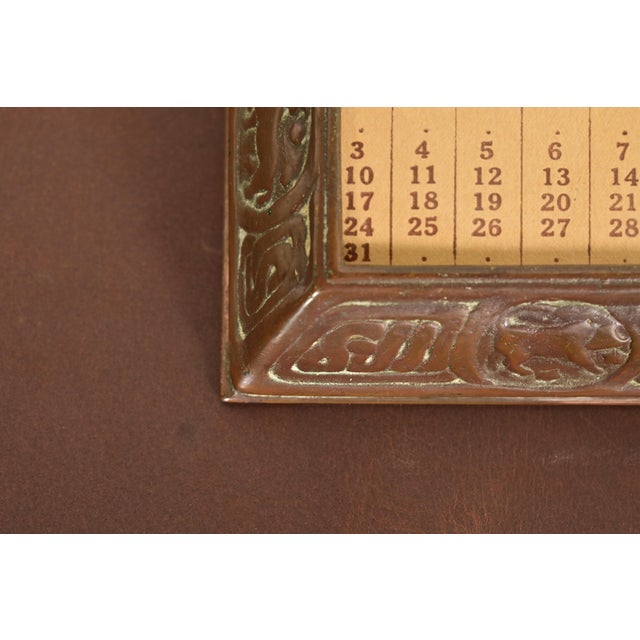 Bronze Tiffany Studios New York Zodiac Pattern Bronze Desk Calendar Holder or Picture Frame For Sale - Image 8 of 16