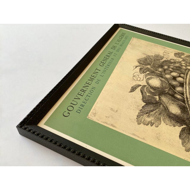 1950s Demetrios Galanis Vintage 1956 Neoclassical Mourlot Lithograph Print Framed Art Deco Algiers Exhibition Poster " Basket of Fruit " 1924 For Sale - Image 5 of 18