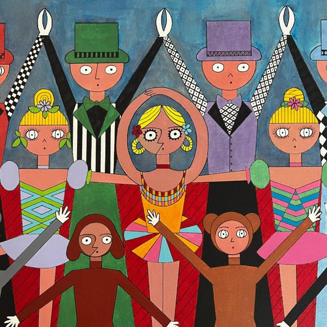 1970s “The Show” Modern Fauvist Figurative Painting by Lynn French Hansen For Sale In Austin - Image 6 of 12